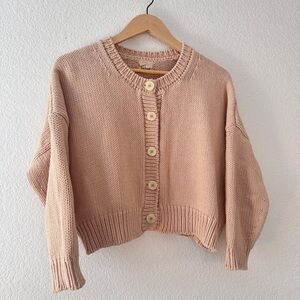 Babaa No 14 cotton cardigan in strawberry shake